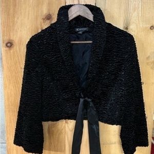 New INC velvet short cape with ribbon tie. Very classy!